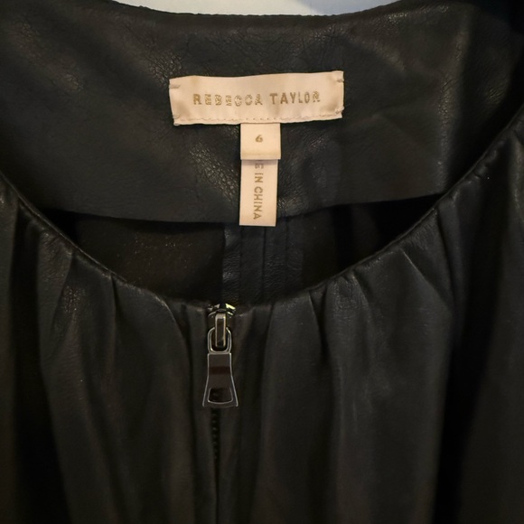 Rebecca Taylor Black Vegan Leather Jumpsuit size 6 - Picture 5 of 10